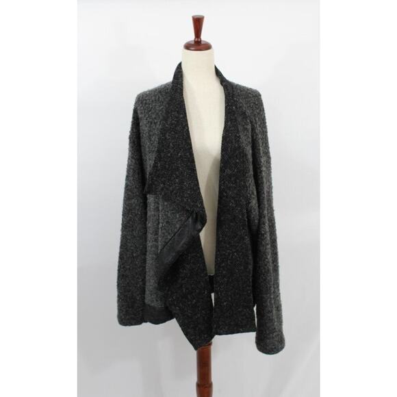 DRESS TO KILL Jane Mohr OS Black Charcoal Nubby Wool Cardigan Sweater - Picture 10 of 10